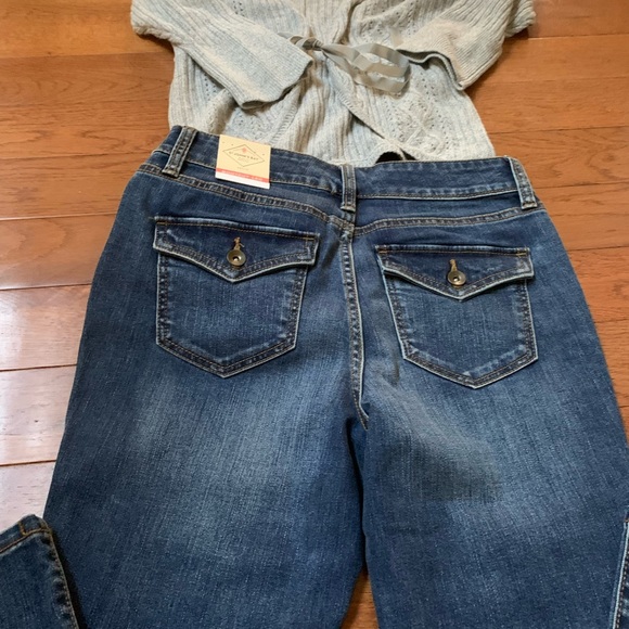 St. John’s Bay boot  cut leg, medium tint blue jeans - Picture 2 of 5